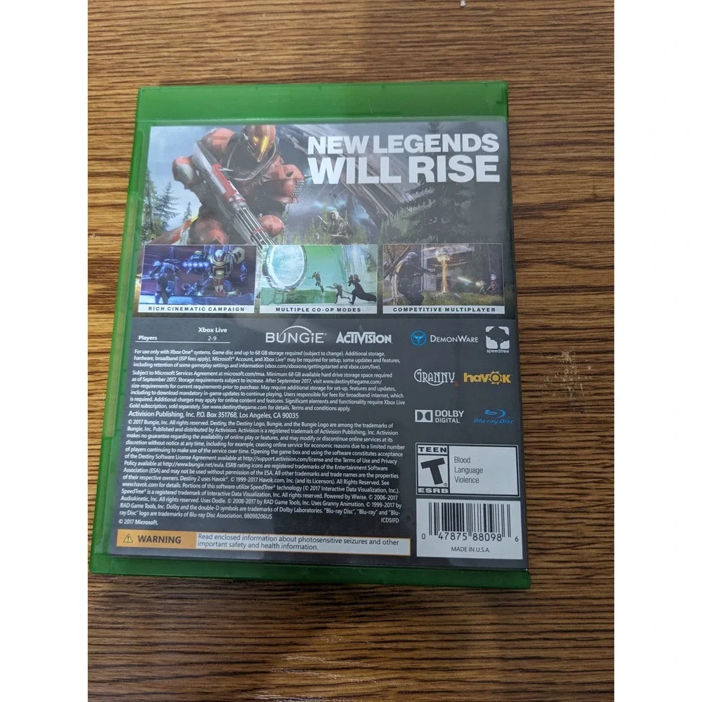 Destiny 2 Microsoft Xbox One 2017 Bungie Activision Sci-Fi Shooter Game Disc